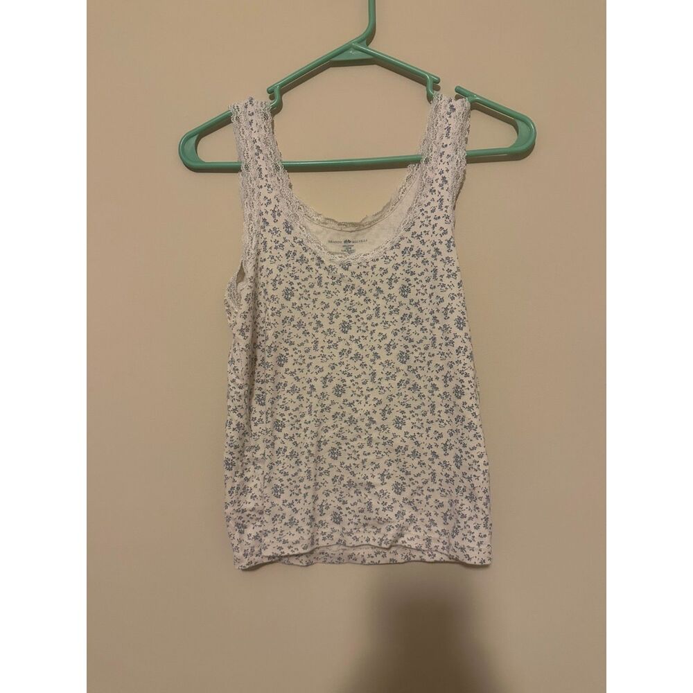 Brandy Melville Coquette Blue Floral Lace Amara/Skylar Style Tank Top OS